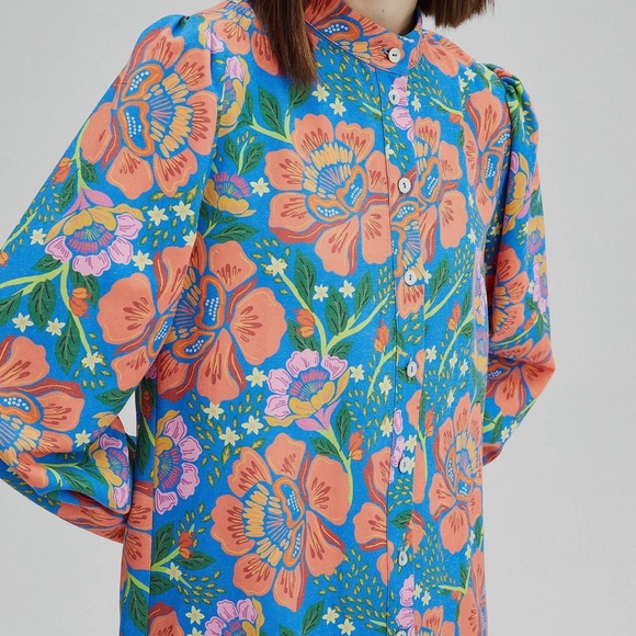 01 Salon Designer Privé Shirt Floral Dress - Picture 2 of 5